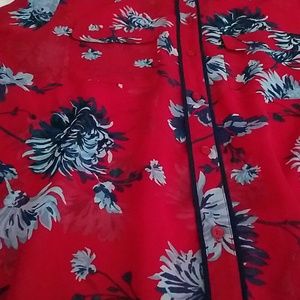 Isaac Mizrahi Tops - IMNYC Isaac Mizrahi Red Blue Flower Shirt Large Isaac Mizrahi Tops - IMNYC Isaac Mizrahi Red Blue Flower Shirt Large